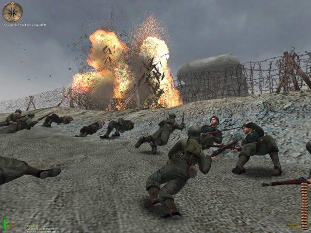 O jogo Medal of Honor:Allied Assault simula o ataque na praia de Omaha na terceira missão.