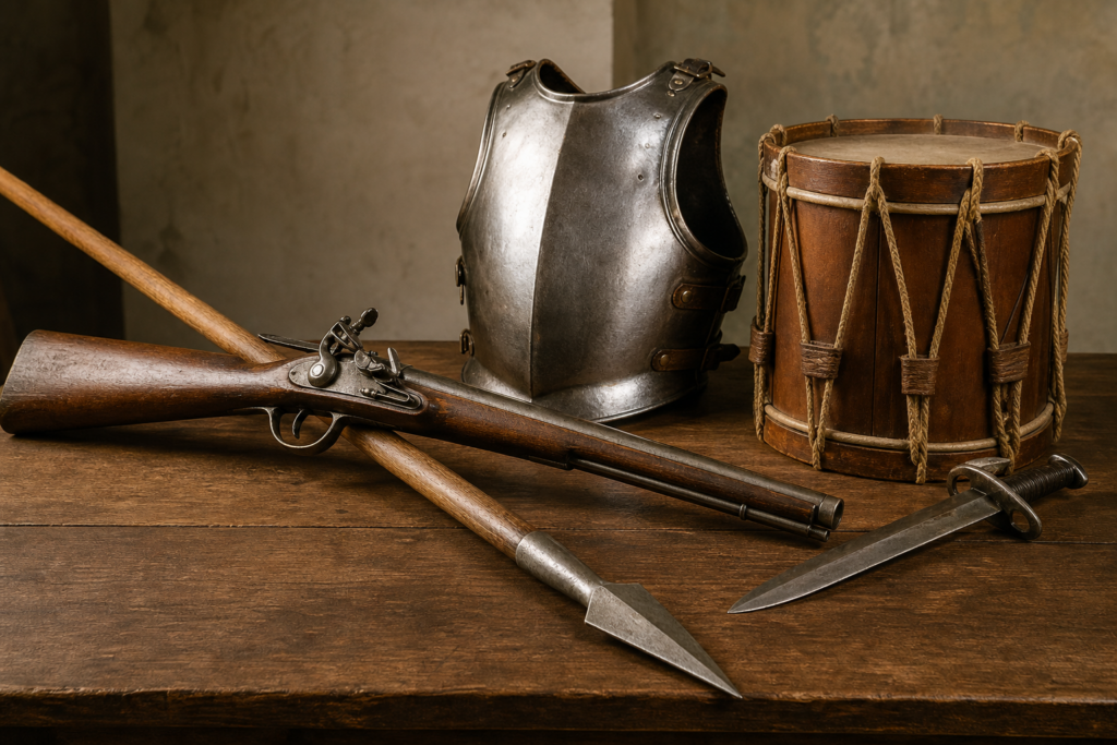 Equipamentos típicos de piqueiros e mosqueteiros dos terços espanhóis no século XVII