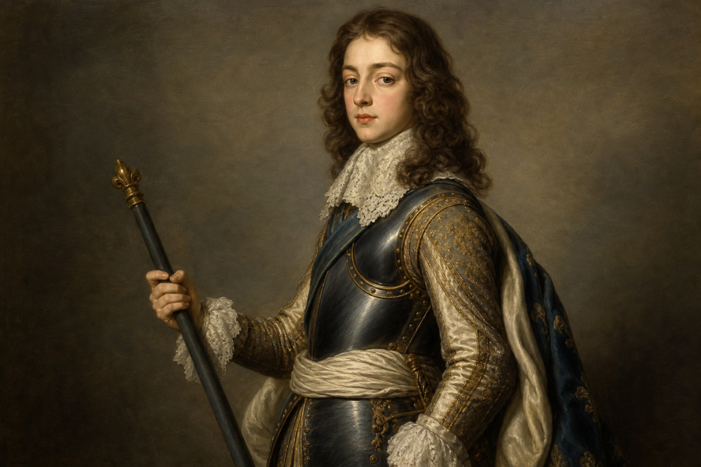 Retrato representativo de Luís II de Bourbon, duque de Enghien, comandante francês em Rocroi