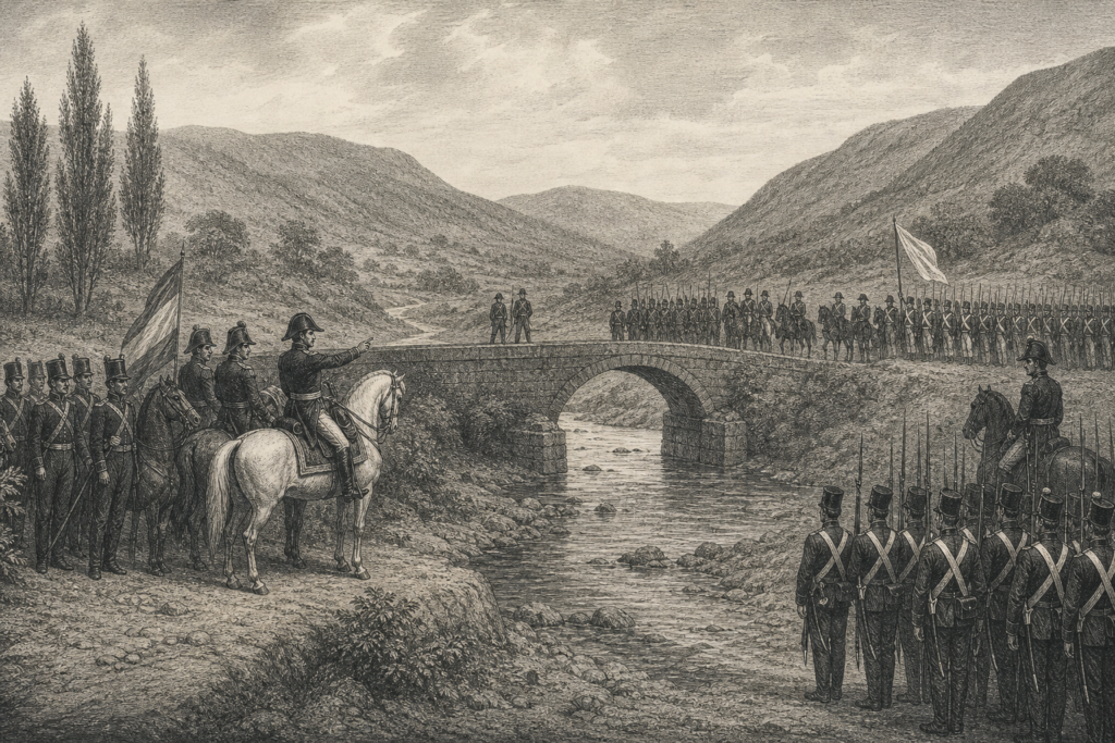 Representação histórica da Batalha de Boyacá sem violência gráfica